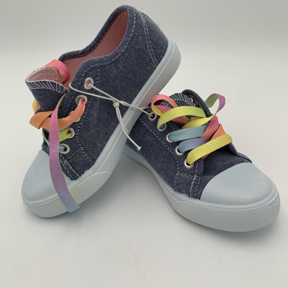 Bobbie Brooks Denim Sneakers with Colorful Laces